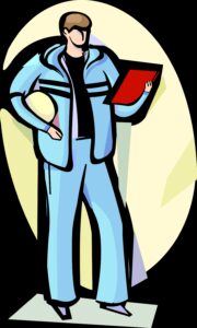 coach with ball and clipboard vector image